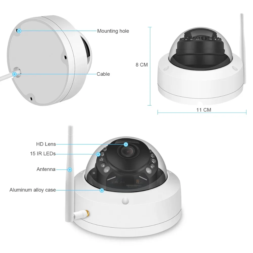 Besder Wifi камера CamHi APP ONVIF IP камера 1080P 720P микрофон аудио ночное видение Антивандальная sd-карта Слоты наружная камера