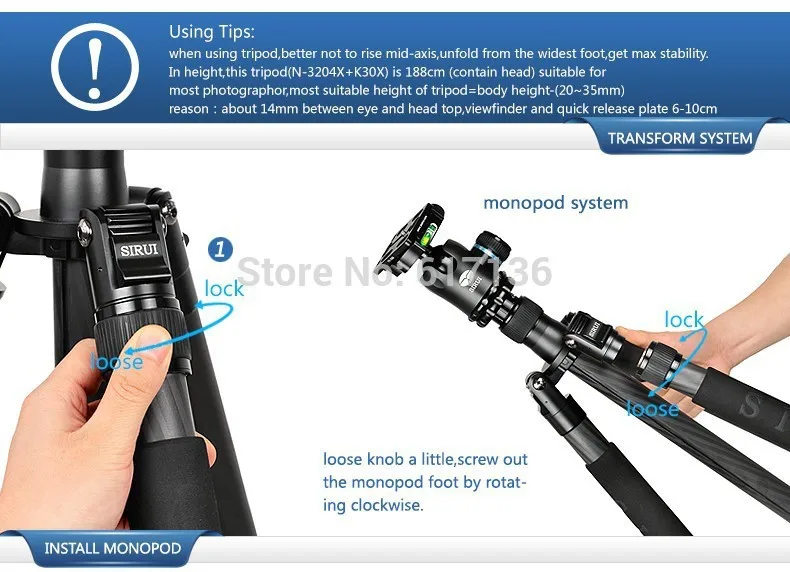 Sirui n3204x n-3204x штатив из углеродного Волокно Профессиональный штатив для Камера k30x шаровой головкой 4 раздел Максимальная нагрузка 18 кг DHL