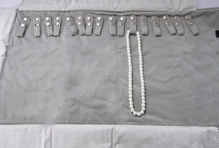 Gray + Black Velvet Pearl Bracelet Necklace Chain Jewelry
