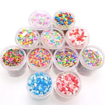 

20g Tiny Polymer Clay Slices Heart Star Mixed DIY Decoration Resin Craft Stuff Filler Cabochon Cream Glue Accessories