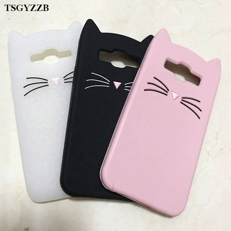 

Innovation Cute 3D Glitter Bearded Cat Case For Samsung Galaxy 2016 J1 J120 J3 J5 J510 J7 J710 Cartoon Soft Silicon Back Cover