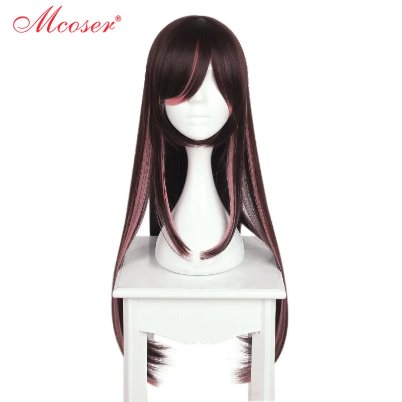 Mcoser 80 см длинные прямые темно-красный цвет косплей синтетический парик 100% Высокая температура волокна волос WIG-660A