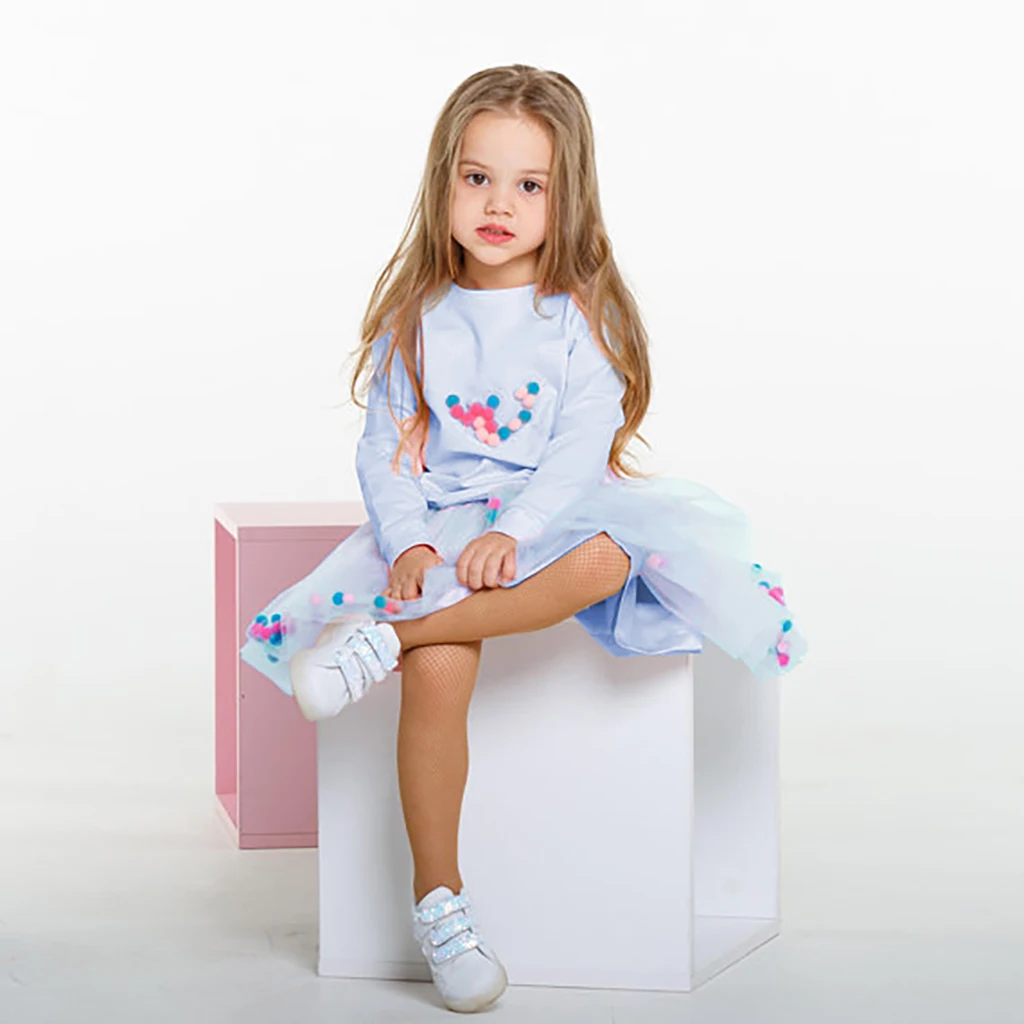 

Princess Birthday Dresses Baby Toddler Girls Children Clothes Set Colorful Cotton Ball Long Sleeve Top Mini Skirt Party Dress