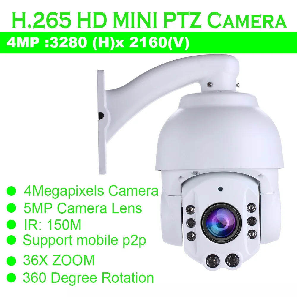 

Free Shipping 4MP PTZ Camera support 36x optical zoom camara endoscopio android hd ip security camera supprrt onvif IR100m