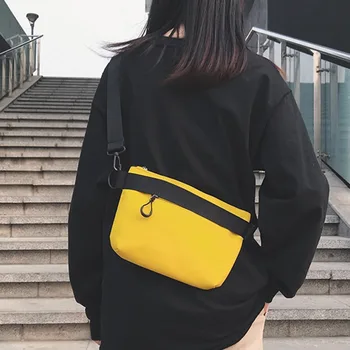 

Simple Canvas Messenger Bags Women Bags 2019 Summer Shoulder Bag Fashion Patchwork Color Student Shoulder Bags With Zipper A1