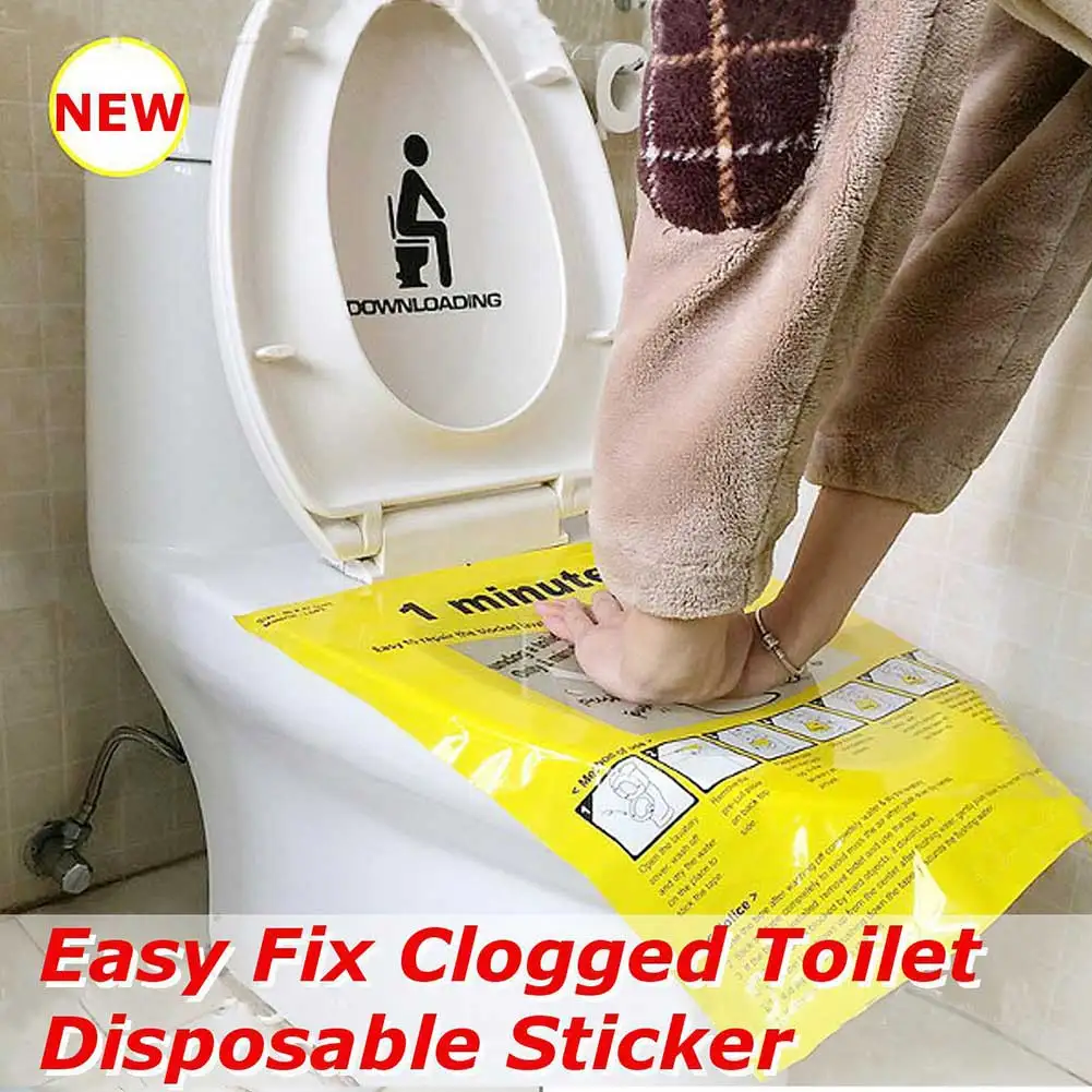 

40x47cm Toilet Disposable Sticker Plunger Dredge Easy Fix Clogged Film TSH Shop