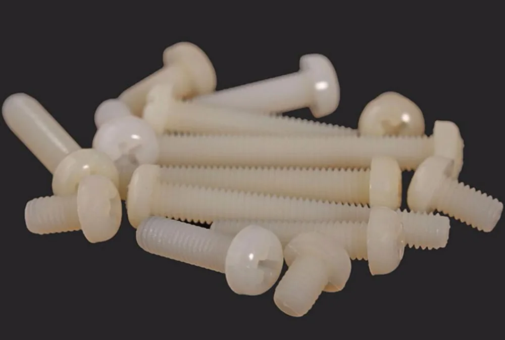 50pcs M2.5 Phillips Round Pan Head Nylon Screws Machine Screws Nylon plastic fasteners Full