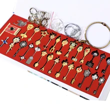 29 шт./компл. Сказочный хвост Lucy брелок для ключей весы и бесплатные розовые татуировки Сердце знак зодиака золотые подвески с ключиками косплей реквизит