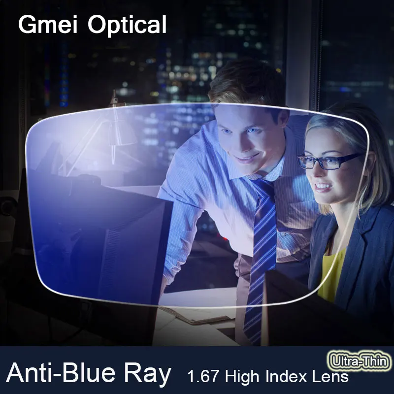

Anti-Blue Ray Lens 1.67 High Index Ultrathin Myopia Prescription Optical Lens Glasses Lens For Eyes Protection Reading Eyewear