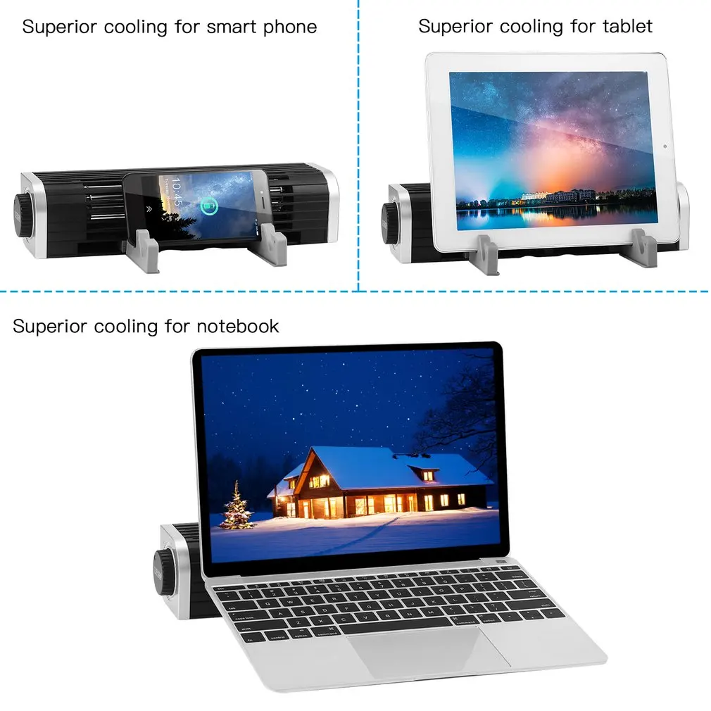 

LESHP Laptop Cooling Fan Pad Stand USB Fans Powered Cross Flow Notebook Cooler Cooling Computer Tablet Phone Mount