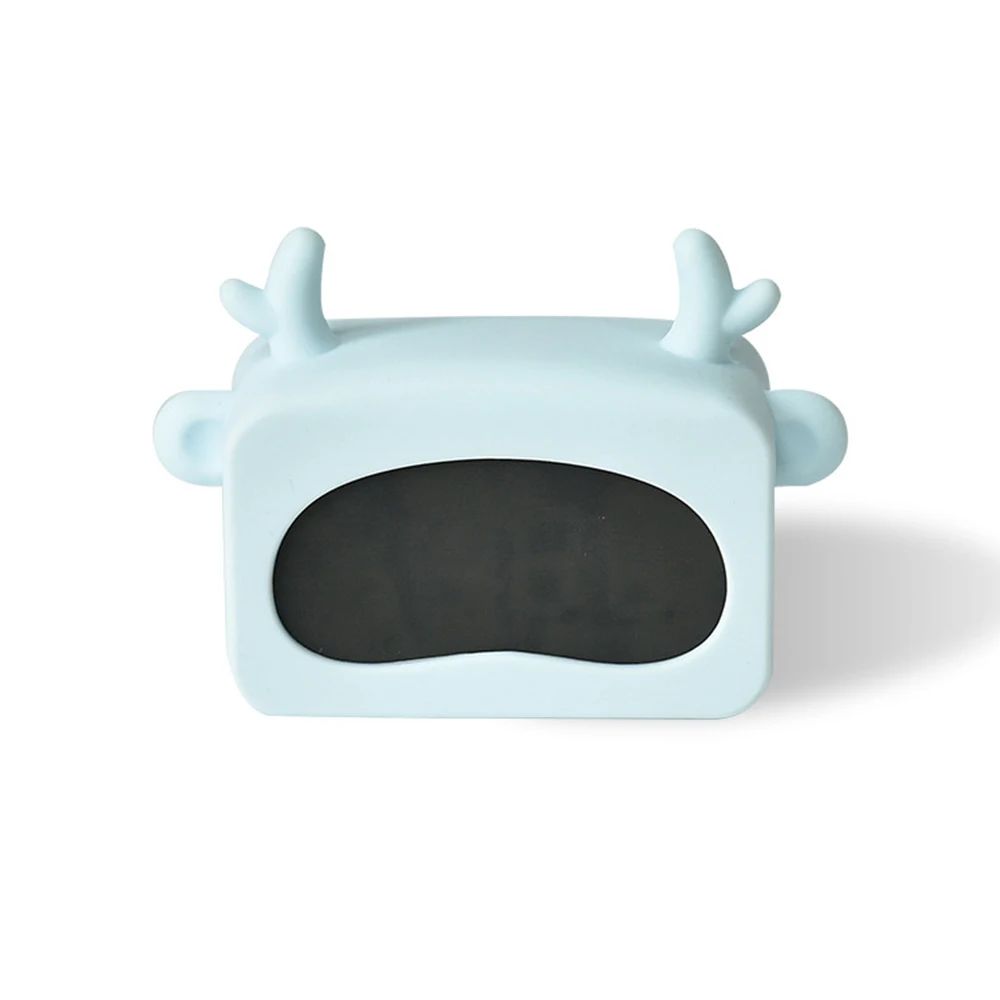 Deer-Blue Мультяшная собака Цифровой Будильник СВЕТОДИОДНЫЕ животные будильники для детской комнаты контроль звука температура электронные настольные часы подарок - Цвет: Deer-Blue
