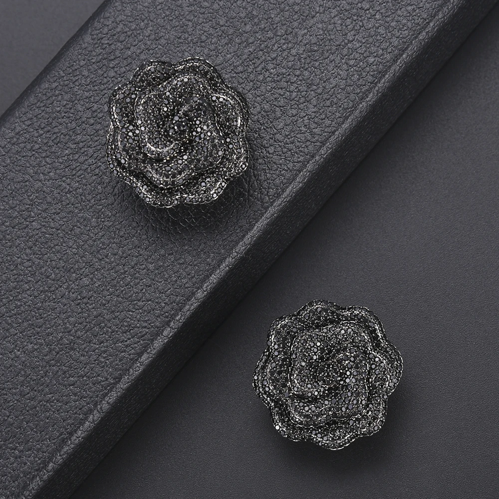 

Trendy Flower Multicolors AAA Cubic Zirconia Push Back Stud earrings fashion jewelry For Women aretes de mujer modernos 2018