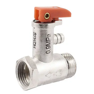 

Silver Tone Electric Metal Water Heater Safety Relief Valve 0.9Mpa