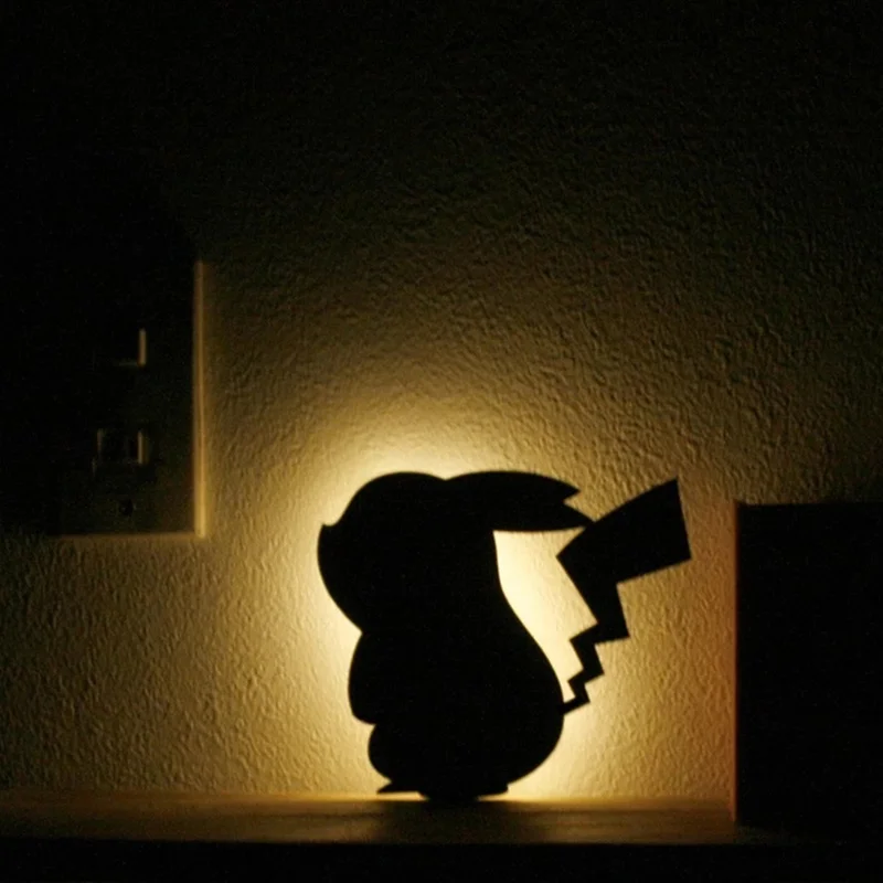Креативный перезаряжаемый светодиодный светильники в виде животных датчик движения Голосовое управление настенный светильник Ins проекция ночник коридор Декор свет - Испускаемый цвет: Pikachu A