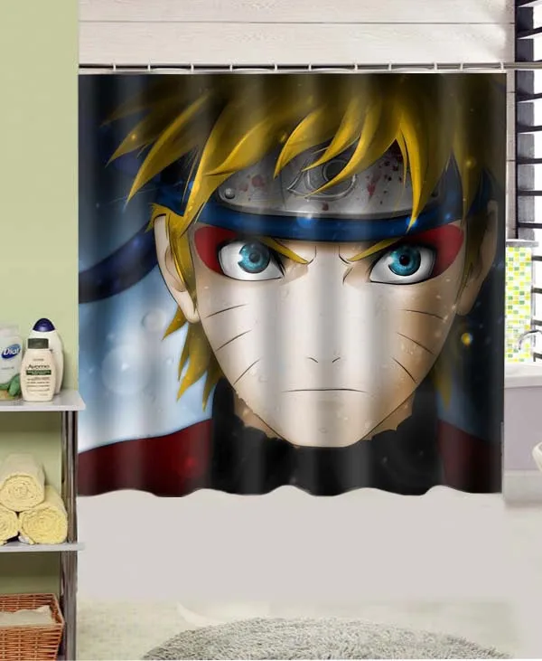 Naruto Uzumaki Anime Character Design Polyester Fabric Shower Curtain