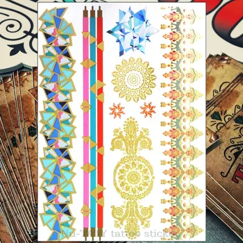 

NU-TATY 24 style Temporary Tattoo Body Art, Bird Golden Designs, Flash Tattoo Sticker Waterproof 21*15cm