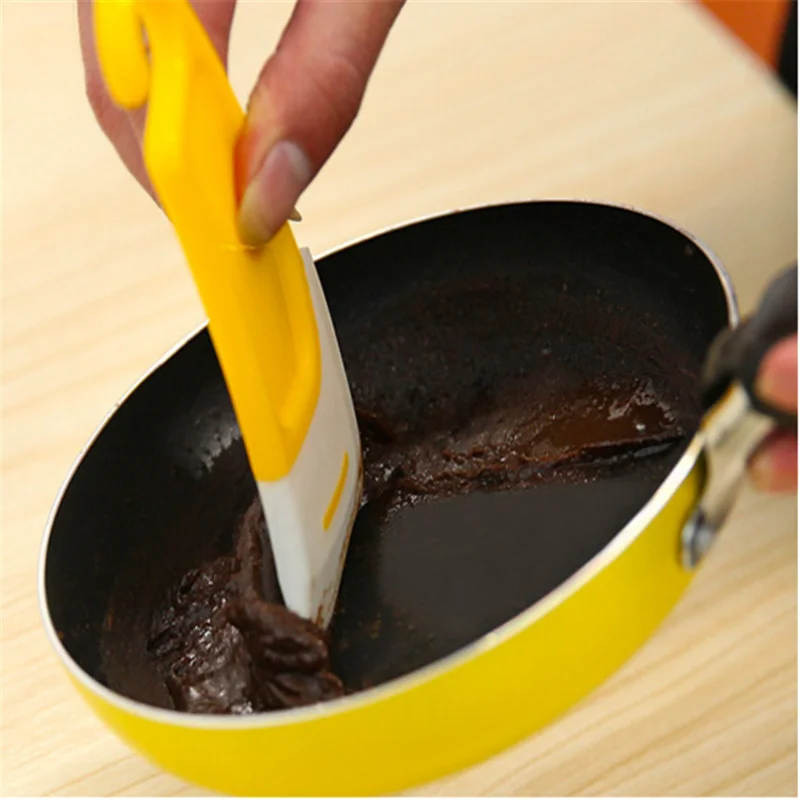 

1PC Creative Kitchen Tools Scrape Cake Cooking Tool Pot Gadgets Tools Reusable Silicone Cleaning Scraper Kitchen Accessories ,Q