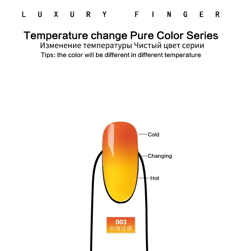 Роскошный палец 1 шт. 15 мл изменение температуры УФ-гель для ногтей смывка для лака дизайн ногтей маникюр Хамелеон Изменение цвета лак - Цвет: color 03