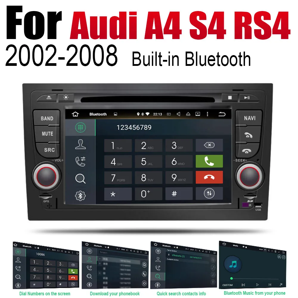 Автомобильный мультимедийный плеер Android радио для Audi A4 S4 RS4 8E 8H 2002~ 2008 MMI DVD gps Navi навигационная карта Авто Аудио BT стерео