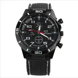 Мужские спортивные часы гоночные силиконовые часы с большим циферблатом модные военные кварцевые часы Круглый циферблат Кварцевые тонкое