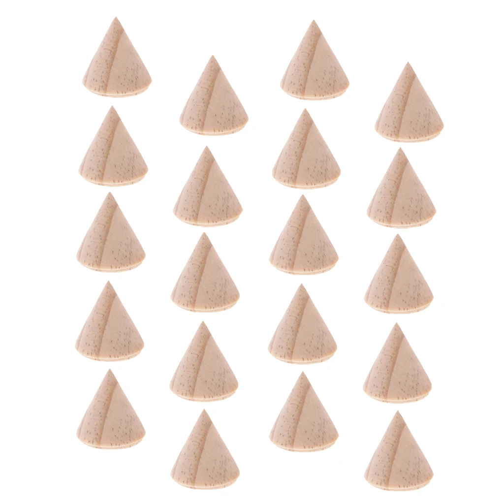 20 Pieces Whoelsale Unpainted Plain Cone Wooden Ring Jewelry Display Stand Rack Showcase Organizer Home Business