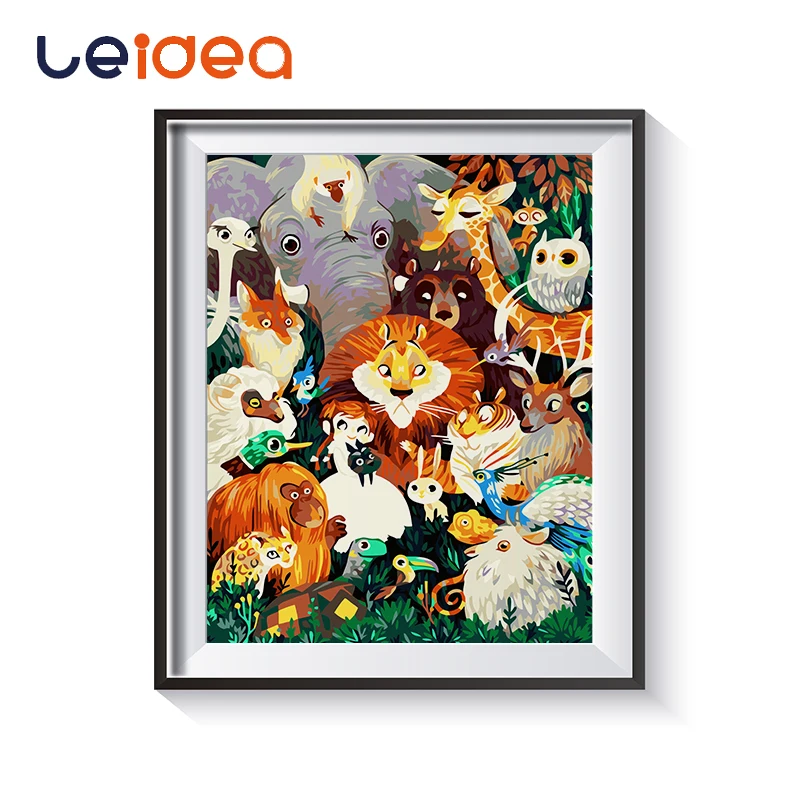 

Paint By Number Animal World Forest Family Painting By Numbers Wall Art Acrylic Paintings Handpainted Decor Living Room