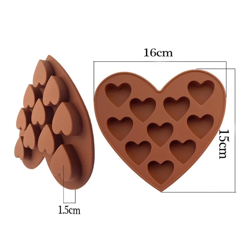 Cake decorating tools Silicone Mould Chocolate Love Heart Shaped Silicone Molds Fondant Cake Chocolate Mold (3)