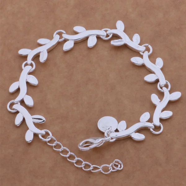 

AH069 Wholesale silver plated 925 jewelry sterling silver fashion jewelry tender leaf /eddamuka afmaiwta