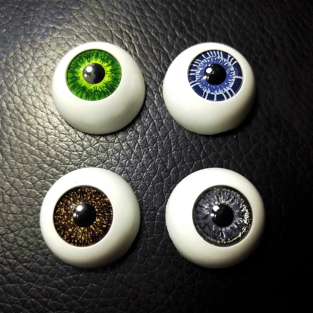 1464 21 De Réduction12 Paireslot 20mm Réel Bébé Poupée Yeux Demi Rond Globe Oculaire Marron Bleu Gris Vert Couleur Acrylique Sécurité Yeux Pour