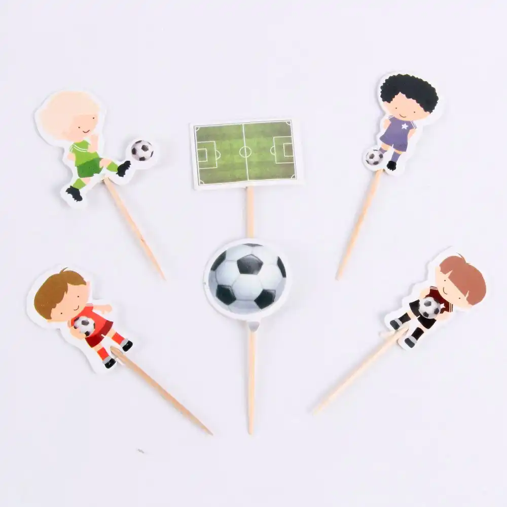 Novedad 24 Uds Gorro De Tarta De Futbol Para Jugar Con Dibujos