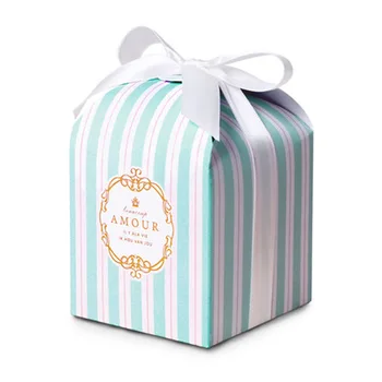 

Bronzing stripe Candy Box Wedding Birthday Party Decoration Baby Shower Kids Favors Gift paper boxes Supplies 100pcs/lot