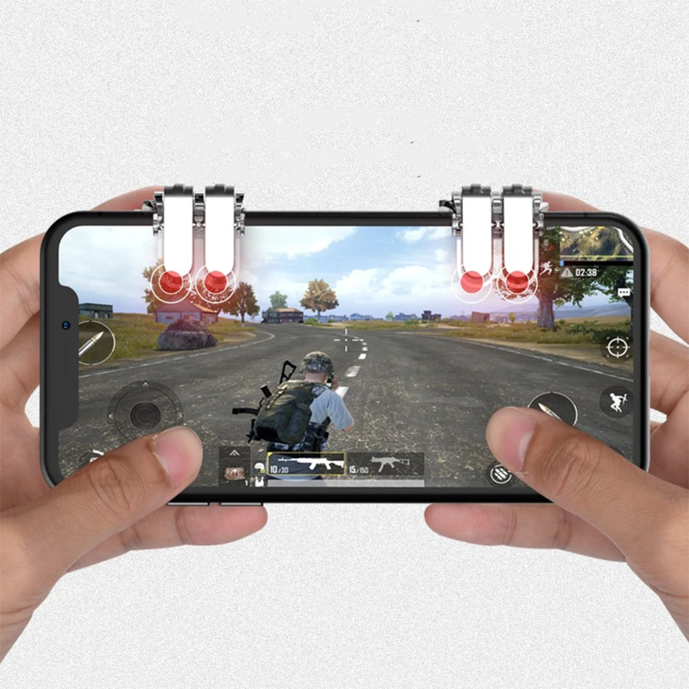 

New Metal Phone Gamepad Trigger Fire Button Aim Key Smart phone Mobile Games L1R1 Shooter Controller PUBG for Iphone Xiaomi