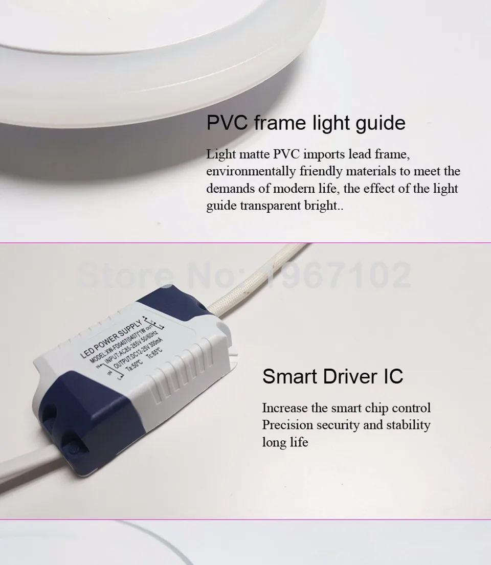 LED Downlight Panel Light 6W 9W 18W 24W 3 Model Round Square Double Color AC85-265V Warm white Blue color Indoor Lighting Bulb