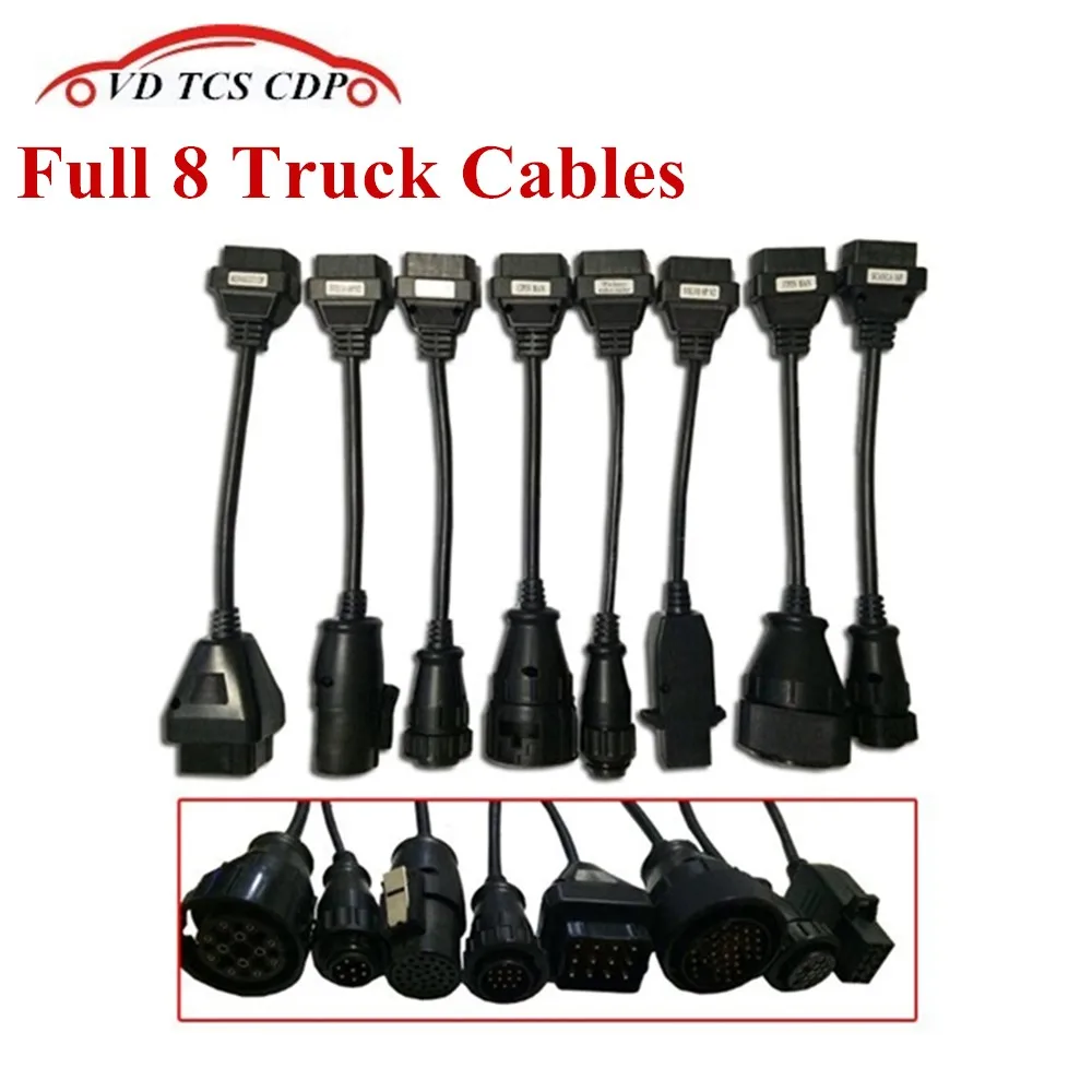 

Full set 8 truck cables for vd tcs cdp pro plus / multidiag pro / MVD OBDII diagnostic tool OBD scanner truck leads