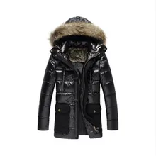 Raccoon Fur Collar Thicken Winter Jacket Men 2016 Black/Khaki Hooded Down Parka Hombre Men’s Winter Jacket Outwear Coat