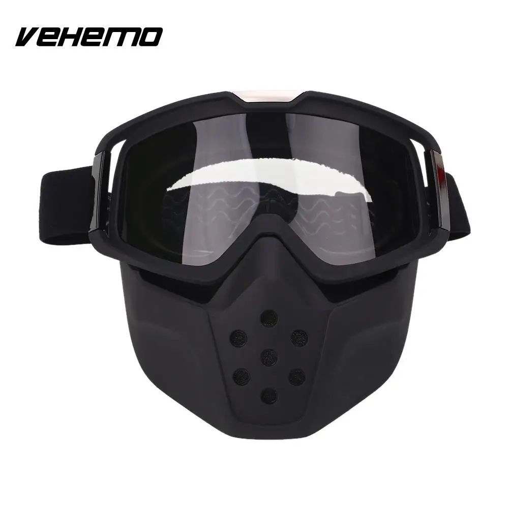 Vehemo Motorcycle Scooter Riding Face Guard Mask Shield Detachable