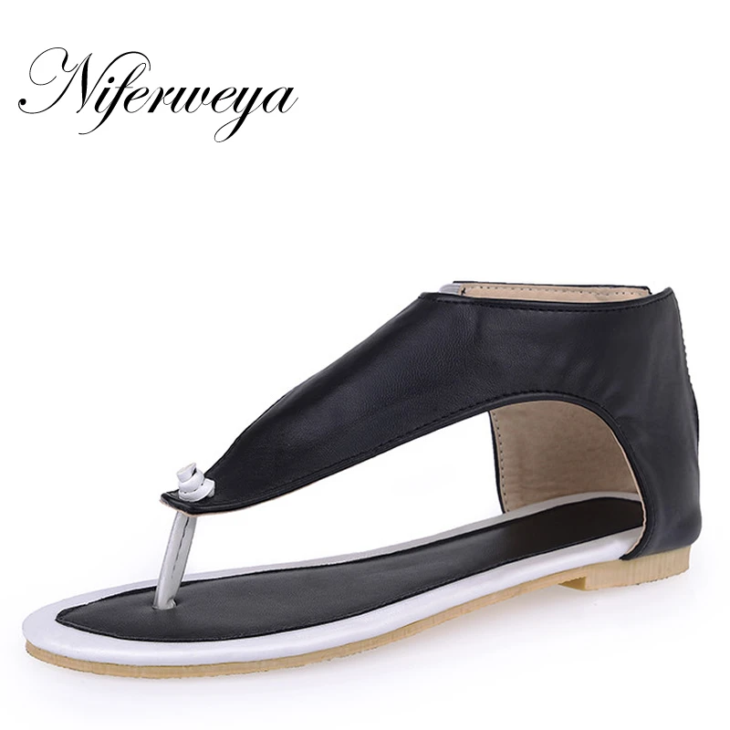 

Big Size 32-45 Fashion Women Gladiator Flats Ladies Casual Flat Summer Shoes 2018 Brand New Rome Women Sandals MLE-3-18