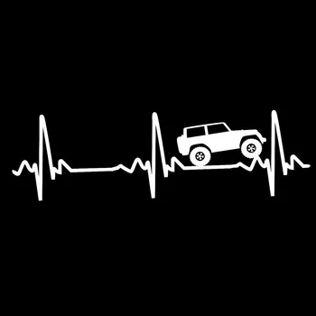 

20.32x6.35cm Heart beat EKG for Jeep Wrangler - Sticker / Decal for Car, Truck, Laptop 4x4 #0141