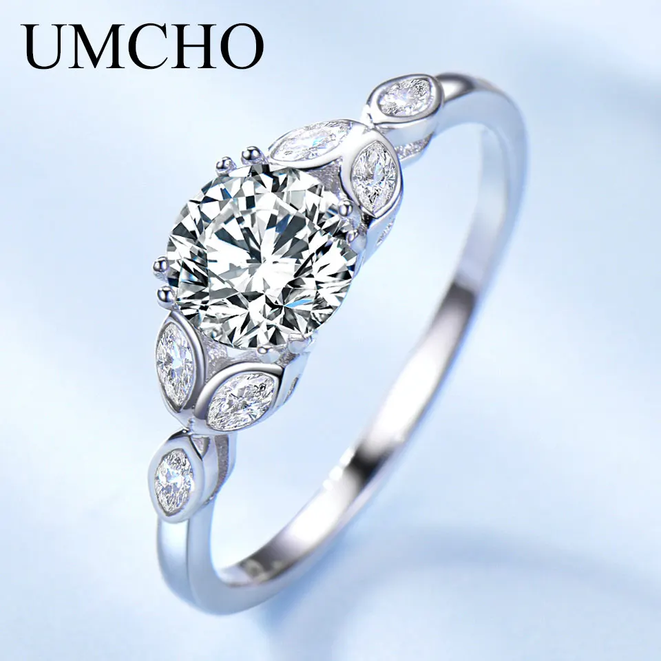 Женское свадебное кольцо UMCHO серебряное из серебра 925 пробы с кубическим