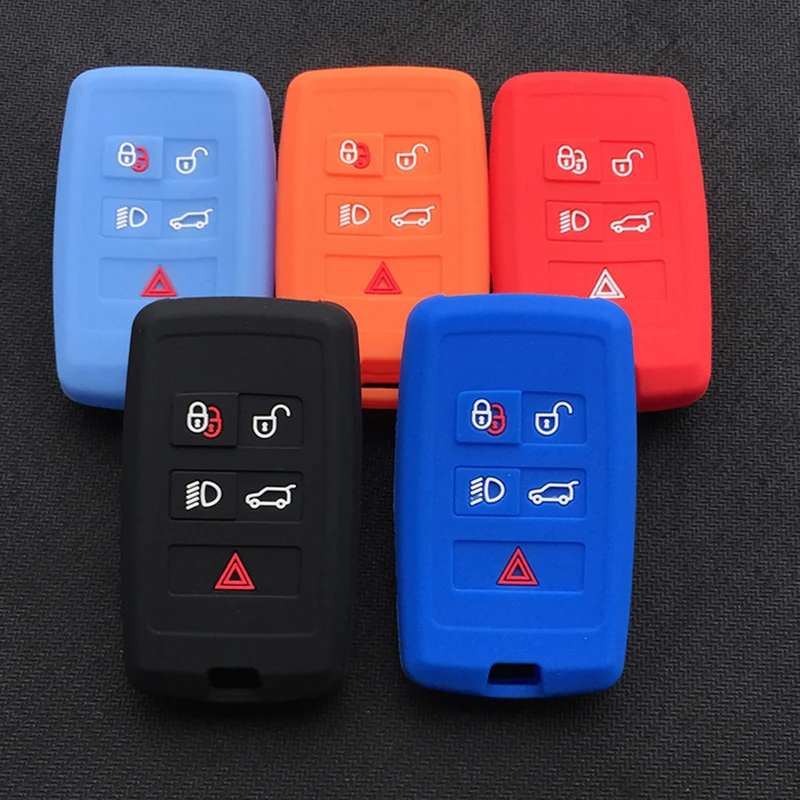

silicone car key cover case for for jaguar xel E-pace 5 button smart key