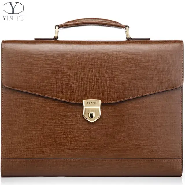 Yinte Men S Leather Briefcase Messenger Handbag Laptop Yinte Men S Leather Briefcase Messenger Handbag Laptop Office Bag Lawyer Teacher Business Hard Bags Portfolio