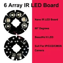 Hot Low fever Good quality 6 array LED IR Leds Board 60 degree Far Infrared Lamp Board for 75 diameter CCTV Camera system