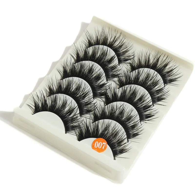 

5 Pairs/Lot Handmade False Eyelashes 3D Lashes Thick Black Cross Fake Eyelashes Beauty Makeup Tools Natural Lashes Extension