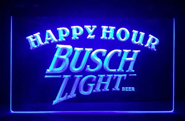 

Busch Light Beer Happy Hour Bar Beer pub club 3d signs LED Neon Sign vintage home decor crafts