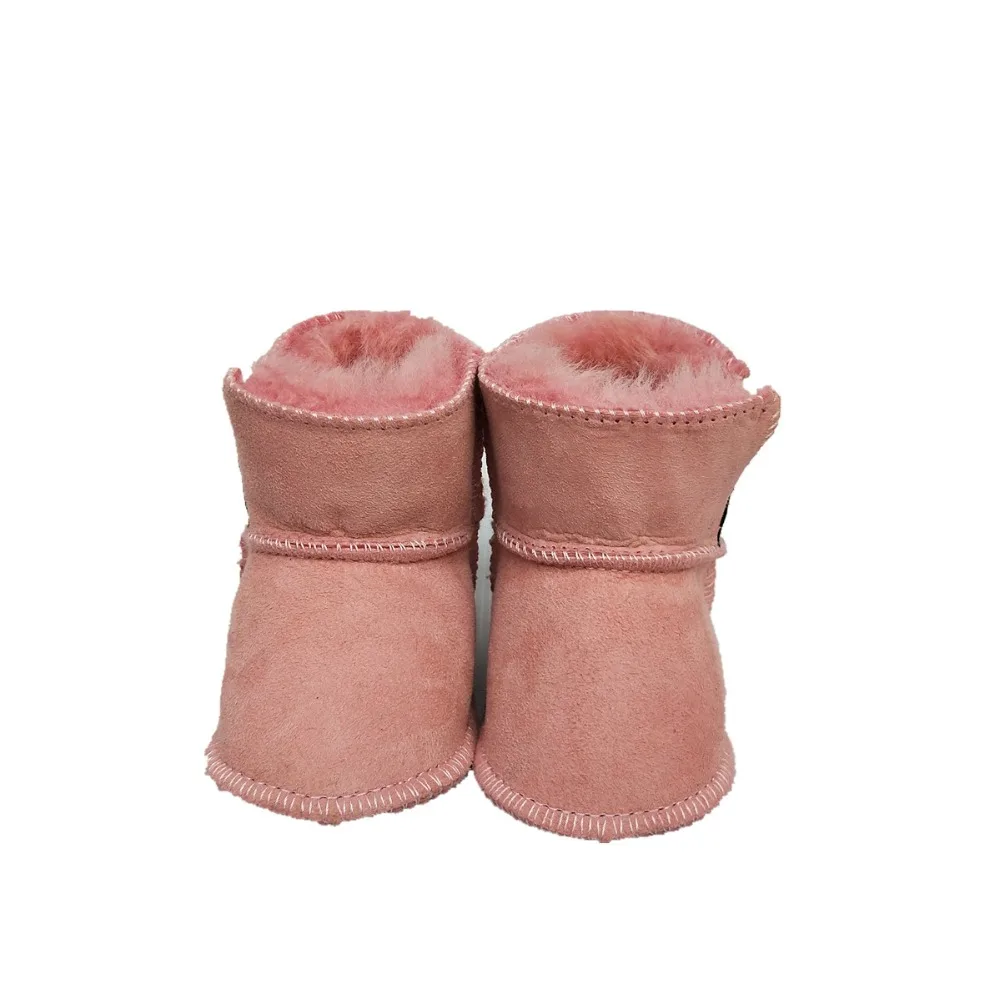 Зимние детские ботиночки из натуральной кожи с мехом, теплые ботиночки для новорожденных мальчиков и девочек, обувь из овечьей кожи с мягкой подошвой