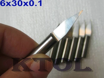 

6*0.1mm 30 Angle- BIG Load Flat Bottom Engraving V Bits, Good 10pcs/Set Solid carbide router bits woodworking