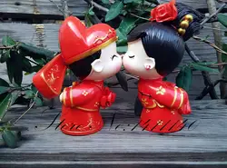 Китайская классическая пара невесты и жениха торт Топпер Свадьба, свадьба Drcoration, подарки сувениры, бесплатная доставка