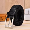 Men Leather Belt For Elastic Rope Wax Canvas Braided Woven Stretch Long Waist Belt 3.5 CM Cowskin Belt Top Tip For Men 95-160 CM ► Photo 3/6