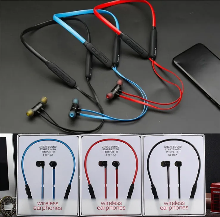 

Sport Magnetic Inear Earphone Bluetooth Metal Headset Necklace Earbuds Portable Wireless earphone With Mic TF slot For Phone