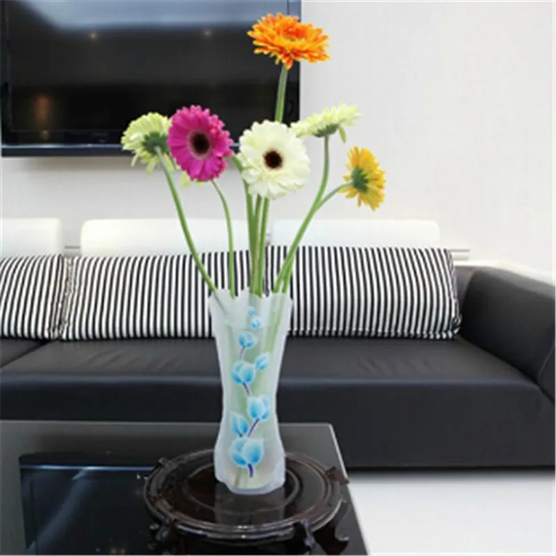 1PC Colorful Foldable Plastic Flower Vase Water Bag Novelty Plastic